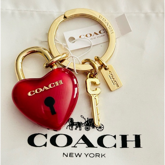 Coach Lock Heart and Key Keychain/ Bag Charm - Picture 4 of 8